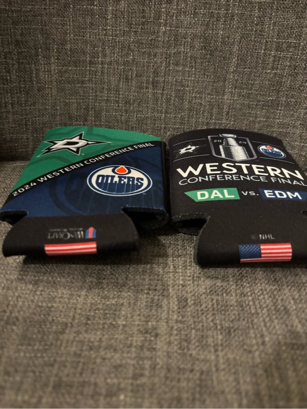 Dallas Stars vs Edmonton Oilers NHL Drink Koozies Lot of 2